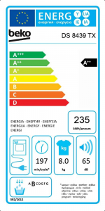 Beko DS 8439 TX szárítógép